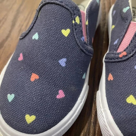 Cat & Jack Multi Color Heart Slip On Sneakers Size 6 Toddler Girl - Picture 4 of 5